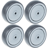 Roue de 80mm 3" en caoutchouc gris avec centre en plastique, forte capacité de 320kg, jeu de 4 Roue de 80mm 3" en caoutchouc gris avec centre en plastique, forte capacité de 320kg, jeu de 4