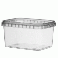 Barquette transparente avec couvercle inviolable 425cc 12x8,8x6,9cm - par 368