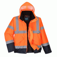 Blouson Aviateur 2-en-1 Manches Amovibles - Jaune/Marine / 5XL_0