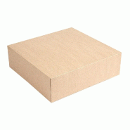 Boîte pâtissière The Pack carton ondulé nano micro 26x26x8cm naturel - par 100