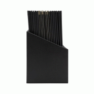 Boîte avec 20 protège-menus simili cuir A4x4 Classic noirs | Securit - CU929