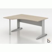 Bureau compact série Tono piètement métal - Mobel Linea - 160, Poirier, Gauche_0
