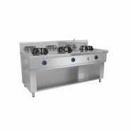 Cuisinière chinoise wok a gaz 3 feux de cuisson 42 kw - chr