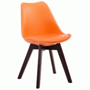 Décoshop26 - Chaise de salle à manger x1 design scandinave en PVC et plastique orange et piètement à 4 pieds en bois marron 10_0003296 - marron 3 Décoshop26 - Chaise de salle à manger x1 design scandinave en PVC et plastique orange et piètement à 4 pieds en bois marron 10_0003296 - marron 3
