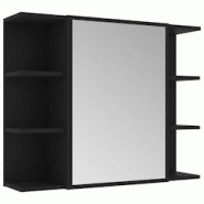 Helloshop26 - Armoire à miroir de salle de bain 80 x 20,5 x 64 cm aggloméré noir 02_0006738 - 3000367647761 Helloshop26 - Armoire à miroir de salle de bain 80 x 20,5 x 64 cm aggloméré noir 02_0006738 - 3000367647761