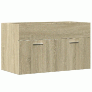 Helloshop26 - Armoire lavabo salle de bain murale moderne rangement 90 x 38,5 x 46 cm en bois d'ingénierie chêne sonoma 02_0050797 - Bois massif 300