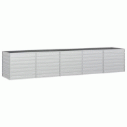 Helloshop26 - Jardinière bac lit surélevé plantes fleurs terrasse jardin de jardin 400 x 80 x 77 cm acier galvanisé argenté Argent 02_0039448 - 3 Helloshop26 - Jardinière bac lit surélevé plantes fleurs terrasse jardin de jardin 400 x 80 x 77 cm acier galvanisé argenté Argent 02_0039448 - 3