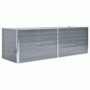 Helloshop26 - Jardinière lit surélevé plantes fleurs jardin acier galvanisé 240 x 80 x 77 cm gris 02_0001105 - 3000074641533 Helloshop26 - Jardinière lit surélevé plantes fleurs jardin acier galvanisé 240 x 80 x 77 cm gris 02_0001105 - 3000074641533