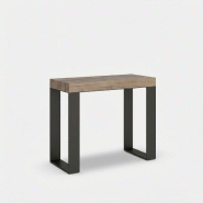 Itamoby Console Extensible 90X40/196 Cm Tecno Small Chêne Nature Structure Anthracite - marron VE090COTEC196-RN-AN