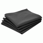 Lot de 4 serviettes de table coton 40cm gris foncÉ - paris prix
