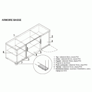 Meuble bas à portes coulissantes Quando - MDD - Wengé_1