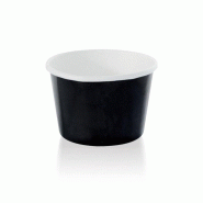 Nvase Ecolomique - 50 Pcs - Pot à sauce en carton 130 ml Diam : 8 cm 8x6,8x4,4 cm - ECO210POC151N - noir en carton NVS210POC151N