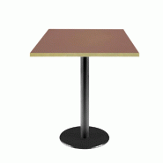 RestooTab - Table Rome 60x60cm rosso jaipur fenix chants couleur laiton - rouge Bois manufacturé TB-ROM-6060M-ROSS.J-LAI