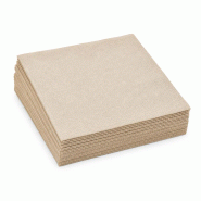 Serviettes de table Airlaid Lunch Le Nappage 40 x 40 cm lin - non-tissé - lot 400 - beige papier SNT02.LIN