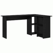 VidaXL Bureau Chêne noir 142 x 102 x 73 cm Bois d'ingénierie Modèle Vega Executive Mixte - 869291