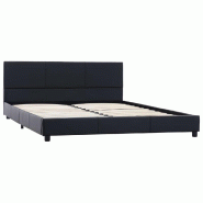 VidaXL Cadre de lit sans matelas noir similicuir 140x200 cm Modèle Corvélia - 284771