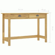 VidaXL Table console Hill Range avec 2 tiroirs 110x45x74 cm Pin solide Modèle Luna Concept Plus - 288991XL