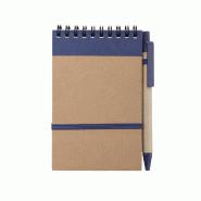 10x Bloc-notes et stylo en carton bleu marine - 8412536822285