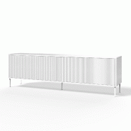 AQA Design Buffet 4 portes BUDAPEST-S blanc L.238 P.50 H.72 en mélamine et MDF MP03177 - blanc Bois manufacturé MP03177
