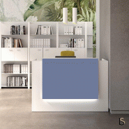 Bureau réception Z2 - Officity - 166, Blanc, Bleu pigeon R5014_0