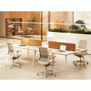 Bureau bench 4 personnes avec structure métallique et plateau mélaminé Cooper Guialmi Bureau bench 4 personnes avec structure métallique et plateau mélaminé Cooper Guialmi
