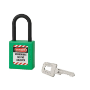 Cadenas de consignation loto lockout tagout 40 mm anse nylon ø 6 x 38 mm vert