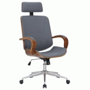 CLP Fauteuil de bureau Dayton en Similicuir Ajustable et pivotant Noyer / Gris - gris polyester 317166 CLP Fauteuil de bureau Dayton en Similicuir Ajustable et pivotant Noyer / Gris - gris polyester 317166