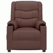 Fauteuil inclinable électrique Marron Similicuir Modèle Alverion - 8720845522209