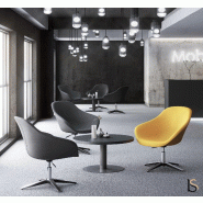 Grand fauteuil d'accueil Tilos avec pied métal - Mobel linea. - Gris chiné_0