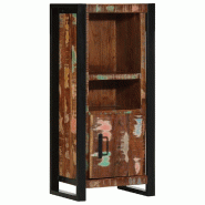 Helloshop26 - Armoire de salle de bain en bois massif récupération 40 x 30 x 90 cm design industriel rangement pratique en bois 02_0057645 - 3000240