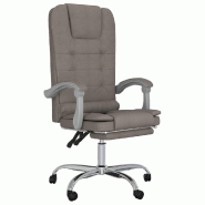Helloshop26 - Fauteuil de massage inclinable de bureau informatique étude tissu taupe 02_0025421 - métal 3000215322147
