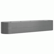 Helloshop26 - Jardinière bac lit surélevé plantes fleurs terrasse jardin de jardin acier enduit de poudre 368 x 80 x 68 cm gris 02_0039644 - 300021 Helloshop26 - Jardinière bac lit surélevé plantes fleurs terrasse jardin de jardin acier enduit de poudre 368 x 80 x 68 cm gris 02_0039644 - 300021