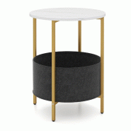 Helloshop26 - Table d'appoint ronde 44 x 44 x 61 cm multifonctionnelle avec rangement pratique moderne en métal noir 20_0014073 - noir métal 3000228