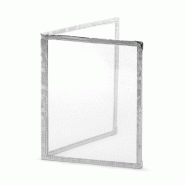 Protège menu 2 volets A4 PVC bordure argent