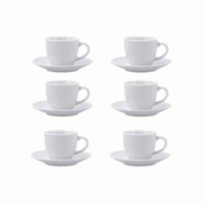 Quid Renova Coffret 6 tasses avec soucoupes, porcelaine, 9 cl - blanc porcelaine 5426999 Quid Renova Coffret 6 tasses avec soucoupes, porcelaine, 9 cl - blanc porcelaine 5426999