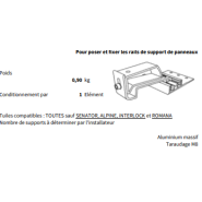 Support de panneau solaire en aluminium massif - 2G - 894400 - Pour poser et fixer les rails de support Support de panneau solaire en aluminium massif - 2G - 894400 - Pour poser et fixer les rails de support