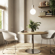 Table ronde pieds chromé Rock- Mobel Linea - 116, Anthracite, Gris_0