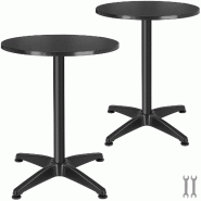 TecTake GmbH tectake tables bistrot, VIKTOR, pliables aluminium réglables hauteur, Ø 60 cm, noir, meuble extérieur - noir Bois manufacturé 406690 TecTake GmbH tectake tables bistrot, VIKTOR, pliables aluminium réglables hauteur, Ø 60 cm, noir, meuble extérieur - noir Bois manufacturé 406690