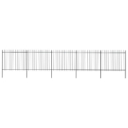 Vidaxl clôture de jardin avec dessus en lance acier 8,5 x 1,5 m noir 277633
