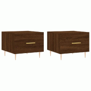 VidaXL Tables basses 2 pcs chêne marron 50x50x40 cm bois d'ingénierie Modèle Aero Modern Élite - 829379