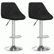 VidaXL Tabourets de bar lot de 2 noir similicuir Modèle Flex Chic - 335180