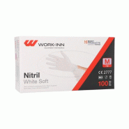 1000 "WORK-INN/PS" Gants Nitrile non poudrés "White Soft" blanc Taille : M - blanc Nitrile 4250478401151