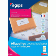 Apli 800 étiquettes blanches laser rapide, format 105 x 72 mm (100 feuilles A4 / cdt) - 3270241190663