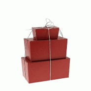 Ballotin rouge intérieur or 250g 12x6x6cm - par 50 - Fabriqué en France - Recyclable et biodégradable