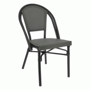 Chaise PARIS en textilene style bistrot pour extérieur - TIGAONE - noir 3701680320378