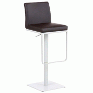 CLP Tabouret de bar Panama en similicuir avec pied en métal Marron/Blanc - marron polyester 102186603