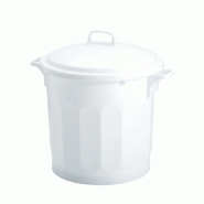 Couvercle avec poignée pour conteneur alimentaire rond HACCP 75L Gilac - Blanc_0