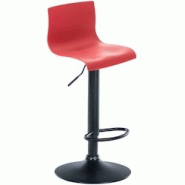 Décoshop26 - Tabouret de bar avec repose-pieds pivotant dossier incurvé en plastique rouge et métal noir 10_0004935 - noir 3000252366357 Décoshop26 - Tabouret de bar avec repose-pieds pivotant dossier incurvé en plastique rouge et métal noir 10_0004935 - noir 3000252366357