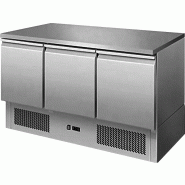 Desserte réfrigérée inox centrale +2/+8°c avec 3 portes - 368 litres - PS903S/STOP