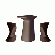Ensemble NOMA table + 2 tabourets - marron